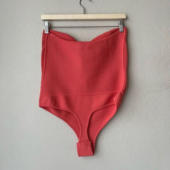 NEW Retrofete Lena Calypso Coral Strapless Bustier Ribbed Bodysuit Size Large - Picture 5 of 8